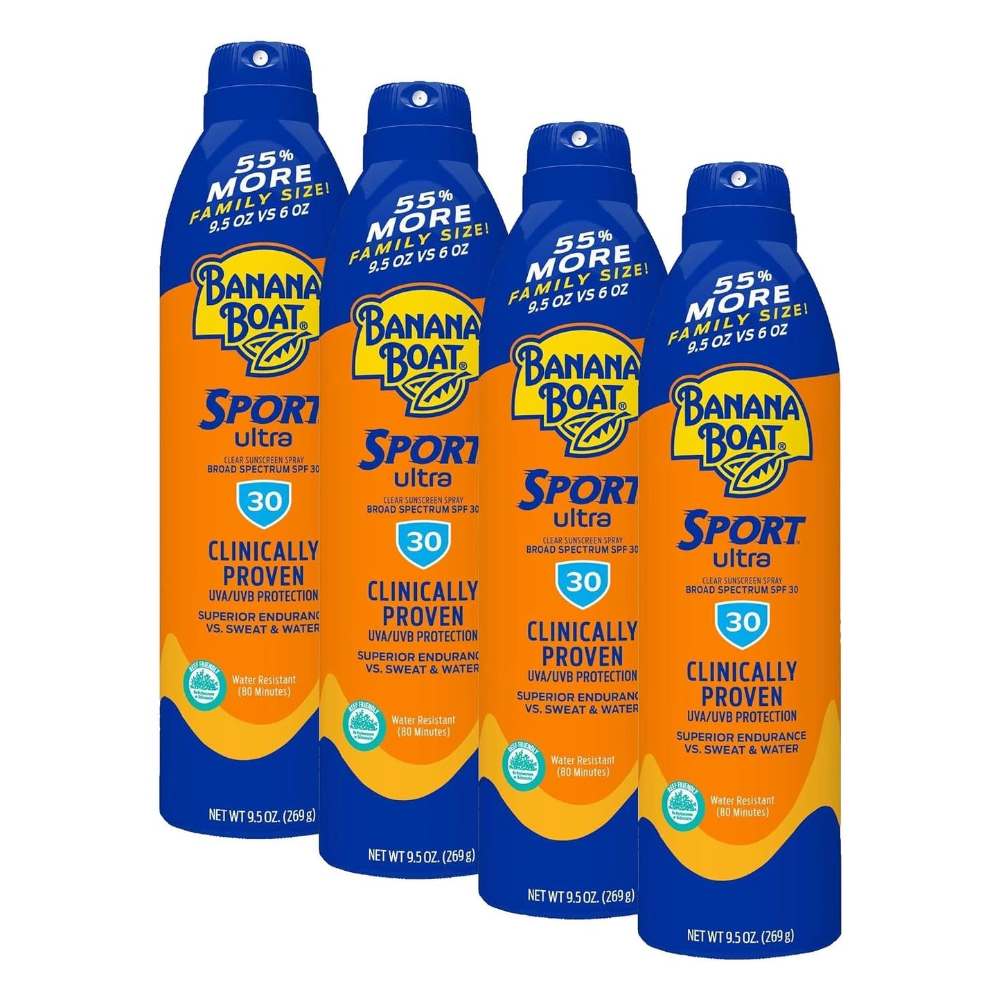 Banana Boat Sport SPF 50 Sunscreen Spray, 6 oz (2 Pack)