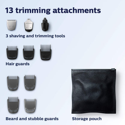 Philips Norelco All-in-One 3000 Series 13 in 1 Trimmer, Beard Styler & Men's Hair Clipper, 9 Length Settings & Self-Sharpening Skin-Friendly Blades, MG3919/50