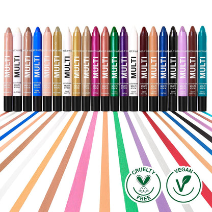 wet n wild Color Icon Cream Eyeliner Eyeshadow Multi-Stick, Moisturizing, Nourishing Velvety Cream-to-Powder Buildable & Blendable Formula, Cruelty-Free & Vegan - Brown Sugar