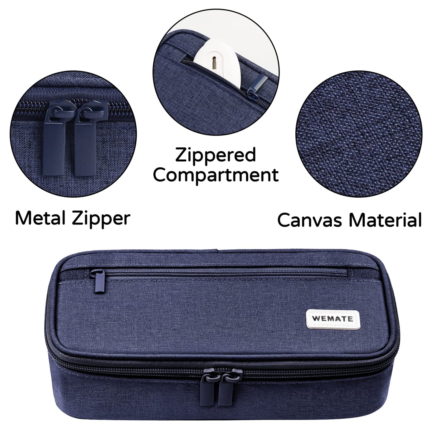 WEMATE Pencil Case, Large Storage Organizer, Makeup Bag, Teacher Must - have, Big Pencil Pouch, Marker Case for College