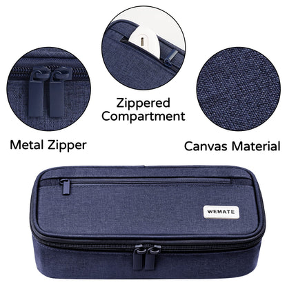 WEMATE Pencil Case, Large Storage Organizer, Makeup Bag, Teacher Must - have, Big Pencil Pouch, Marker Case for College