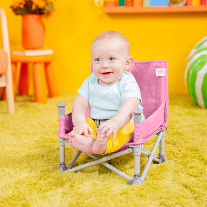 Bright Starts Pop 'N Sit Portable Booster, Indoor/Outdoor Use, Floor Seat with Feeding Tray, Teal, 6 Mos - 3 Yrs