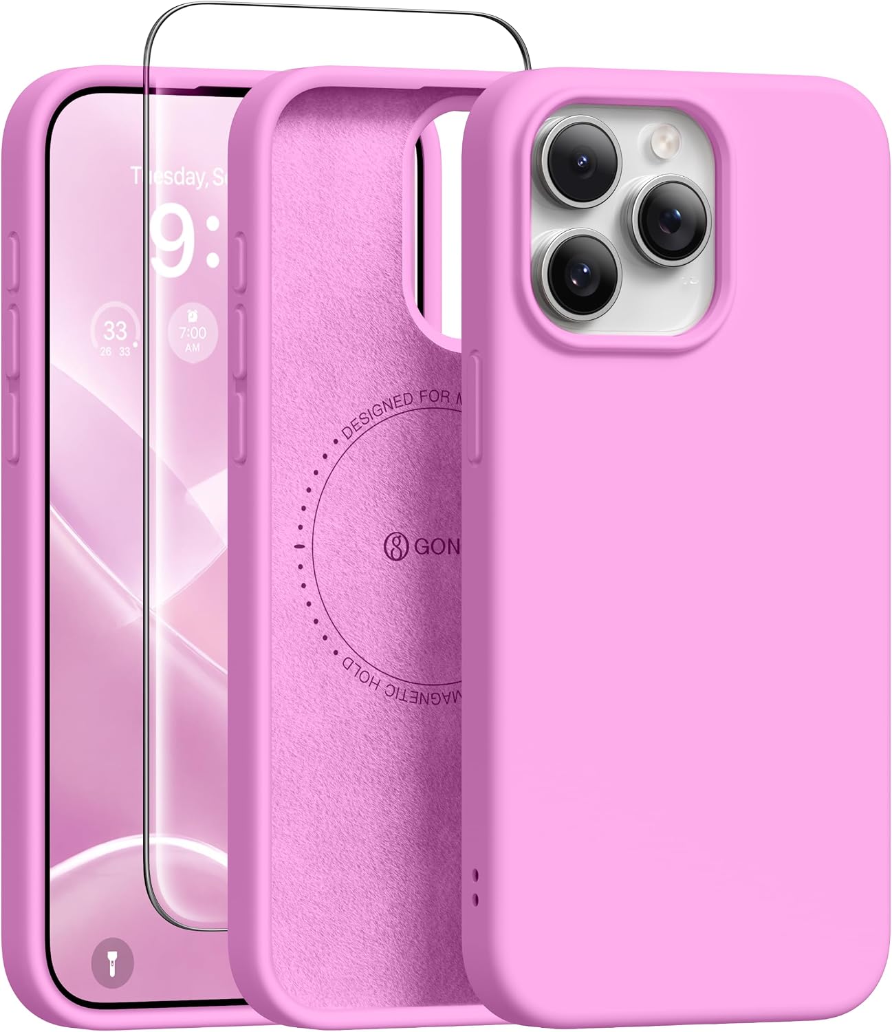 GONEZ Magnetic for iPhone 17 Pro Max Case, Silicone Cover Stone