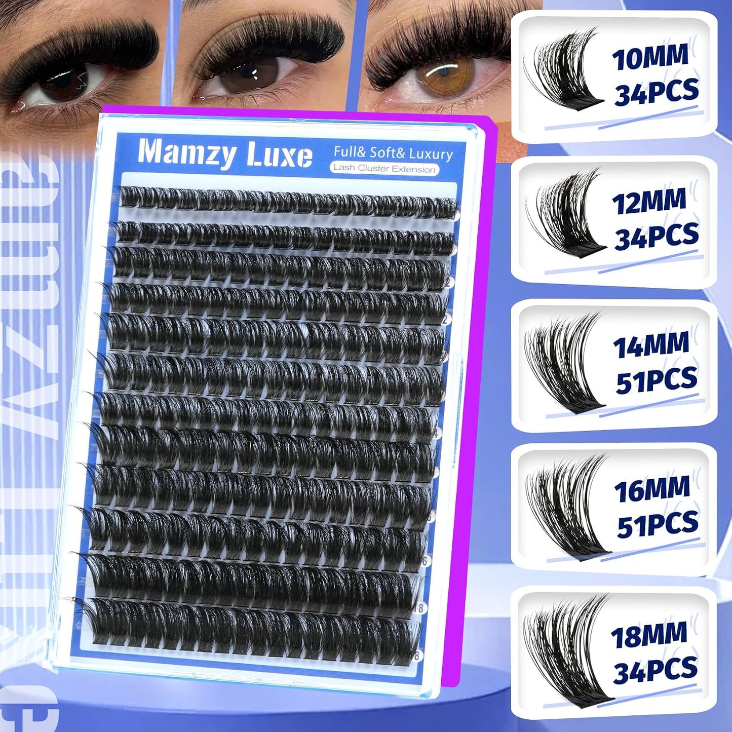 Lash Clusters Wispy 100D Eyelash Clusters 10-18mm Fluff Cluster Eyelash Extensions D Curl No Plastic Feel Individual Lashes Extension 204 Pcs Versatile False Eyelashes Clusters