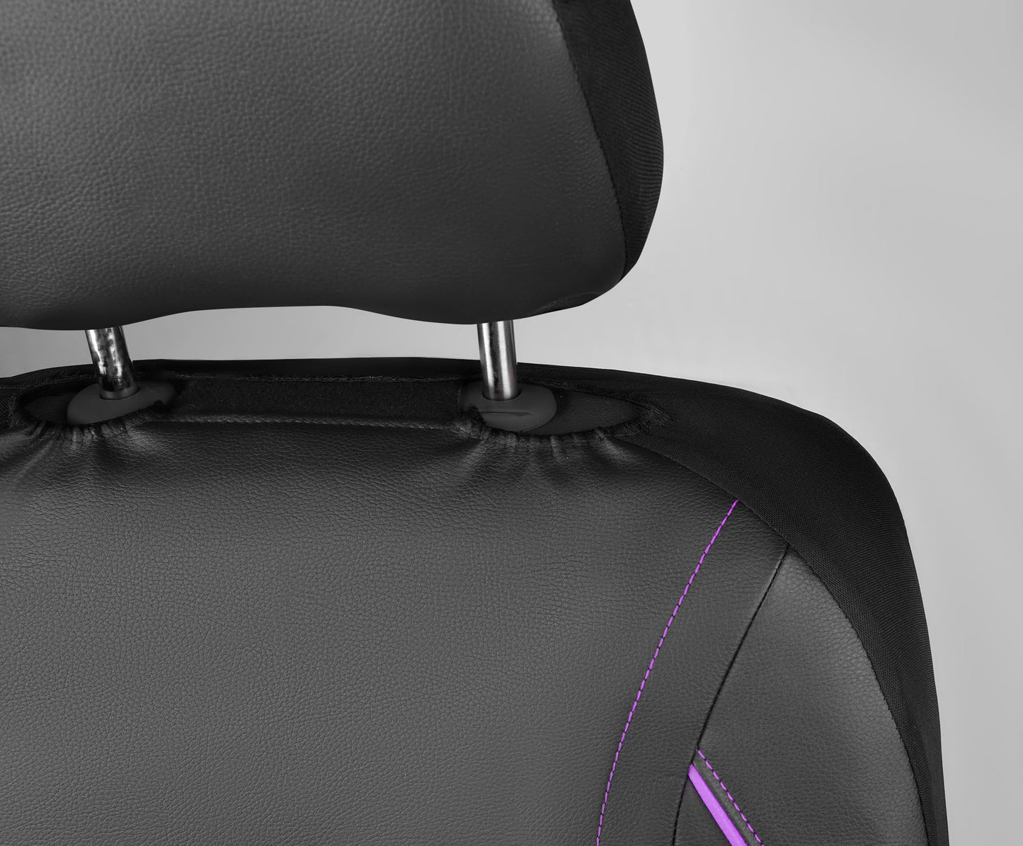 CAR PASS Universal FIT Piping Leather Car Seat Cover, for suvs,Van,Trucks,Airbag Compatible,Inside Zipper Design and Reserved Opening Holes (Full Set, Black and Red)