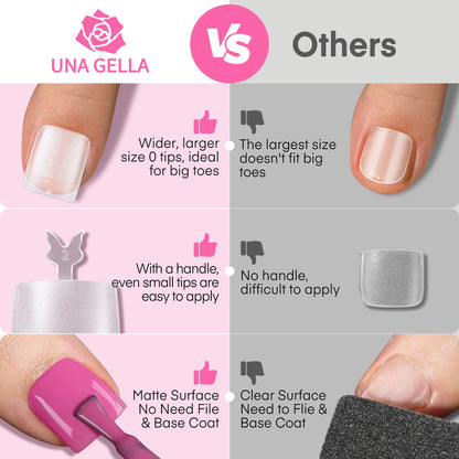 UNA GELLA 504Pcs Medium Pointed Almond Nail Tips, X-Soft Almond Gel Nails