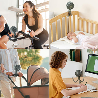 Momcozy 8000mAh Portable Stroller Fan | 27H Ultra-long Battery Life