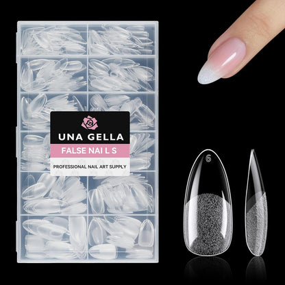 UNA GELLA 504Pcs Medium Pointed Almond Nail Tips, X-Soft Almond Gel Nails