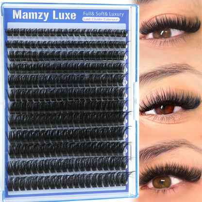 Lash Clusters Wispy 100D Eyelash Clusters 10-18mm Fluff Cluster Eyelash Extensions D Curl No Plastic Feel Individual Lashes Extension 204 Pcs Versatile False Eyelashes Clusters