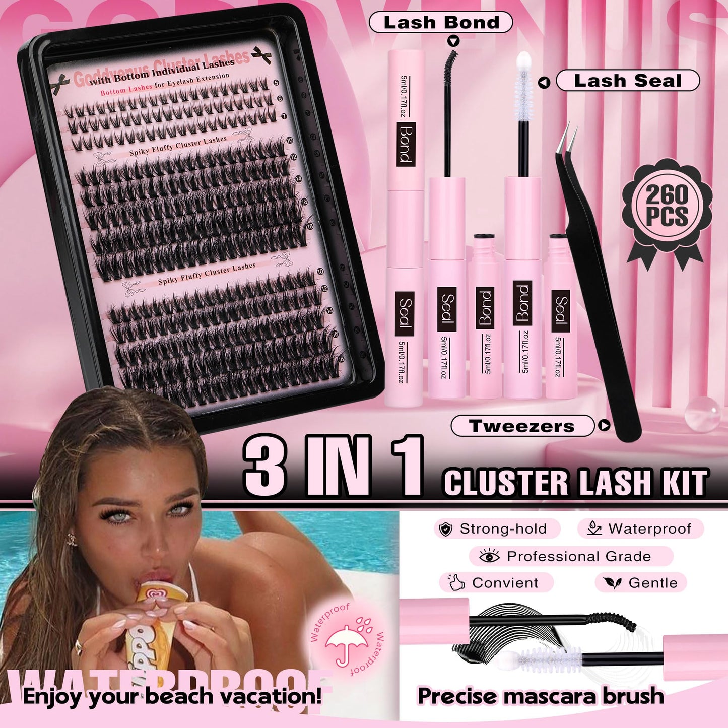 Goddvenus Pre-made Spikes Lash Clusters Wispy Manga Eyelash Clusters