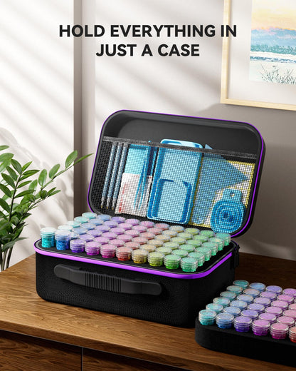 ARTDOT 60 Slots Storage Container for Diamond Art Kits for Adults, Portable Bead Storage Boxes for Diamond Painting Accessories and Tools