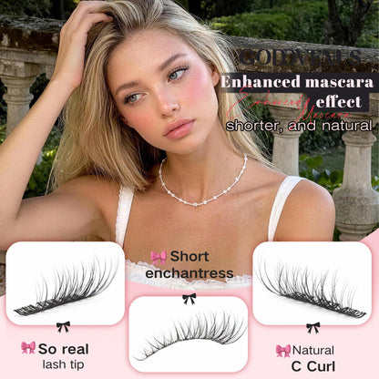 Goddvenus Brown Wispy Eye Lash Clusters Kit Natural Cluster Eyelash Extensions Kit False Eyelash Clusters Fluffy DIY Individual Lash Extensions Kit C Curl
