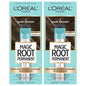 L'Oreal Paris Magic Root Permanent Hair Color Kit, 100% Gray Hair Coverage In Just 10 Minutes, Precision Brush Applicator for Seamless Application, 4 Dark Brown (2 Count)