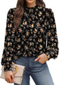 WIHOLL Long Sleeve Shirts for Women Mock Neck Tops Pleated Front Blouses Dressy Casual Spring Fall Clothes 2026 Fashion