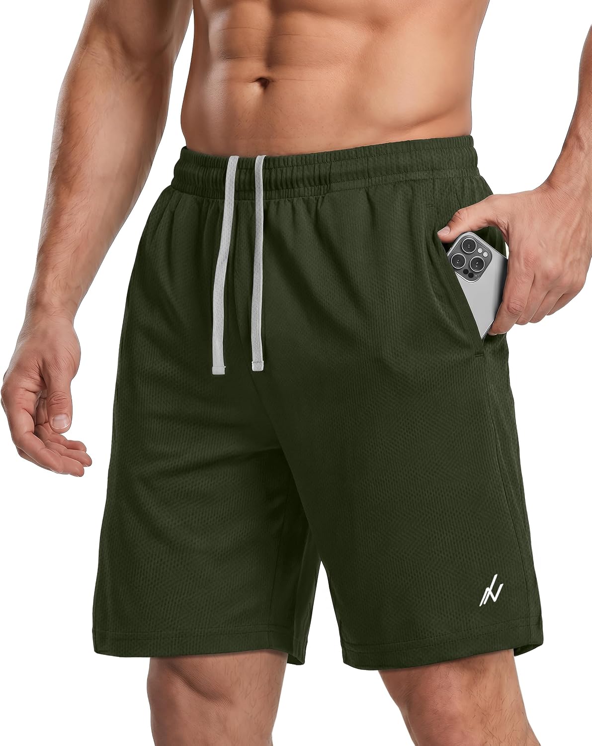 Breathable Mesh Mens Athletic Shorts Loose-Fit Quick Dry Running Gym Shorts