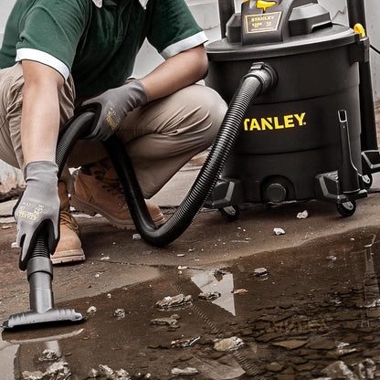 STANLEY Shop Vac SL18115P, 5 Gallon Peak 4 Horsepower Wet Dry Vacuums, Blower 3 in 1 Functions 15 Feet Cleaning Range for Garage, Carpet Clean, Shop Cleaning, Car Detailing with Attachments