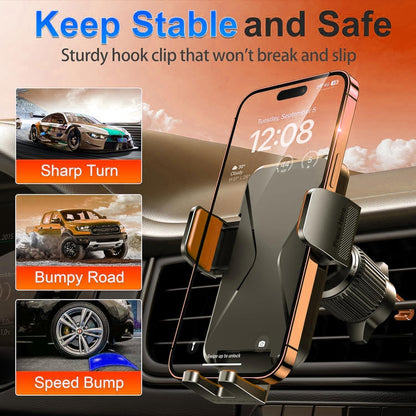 Qifutan Dash Mounted Holders Phone Holders for Your Car Phone Mount for Car Windshield Dashboard Air Vent Universal Desk Mounts Hands Free Automobile Cell Phone Holder Fit for iPhone Smartphone