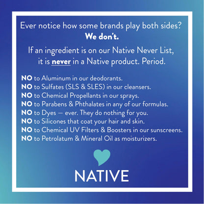 Native Clean Body Wash, Gentle & pH-balanced for Sensitive Skin, 24-Hr Freshness for Women & Men, Vegan & Cruelty-Free, Free of Sulfates, Parabens & Phthalates, Sandalwood & Shea Butter, 36 oz