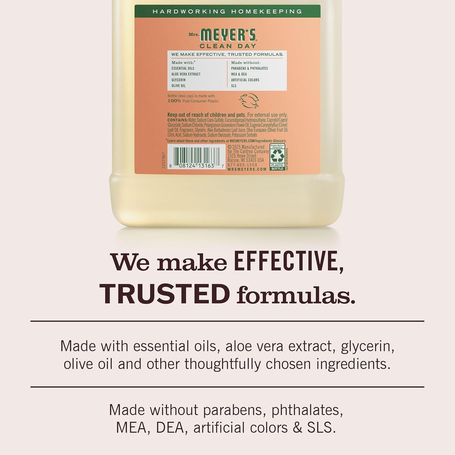 Mrs. Meyer's Clean Day, Hand Soap Refill, Lemon Verbena Scent, 33 Fl Oz