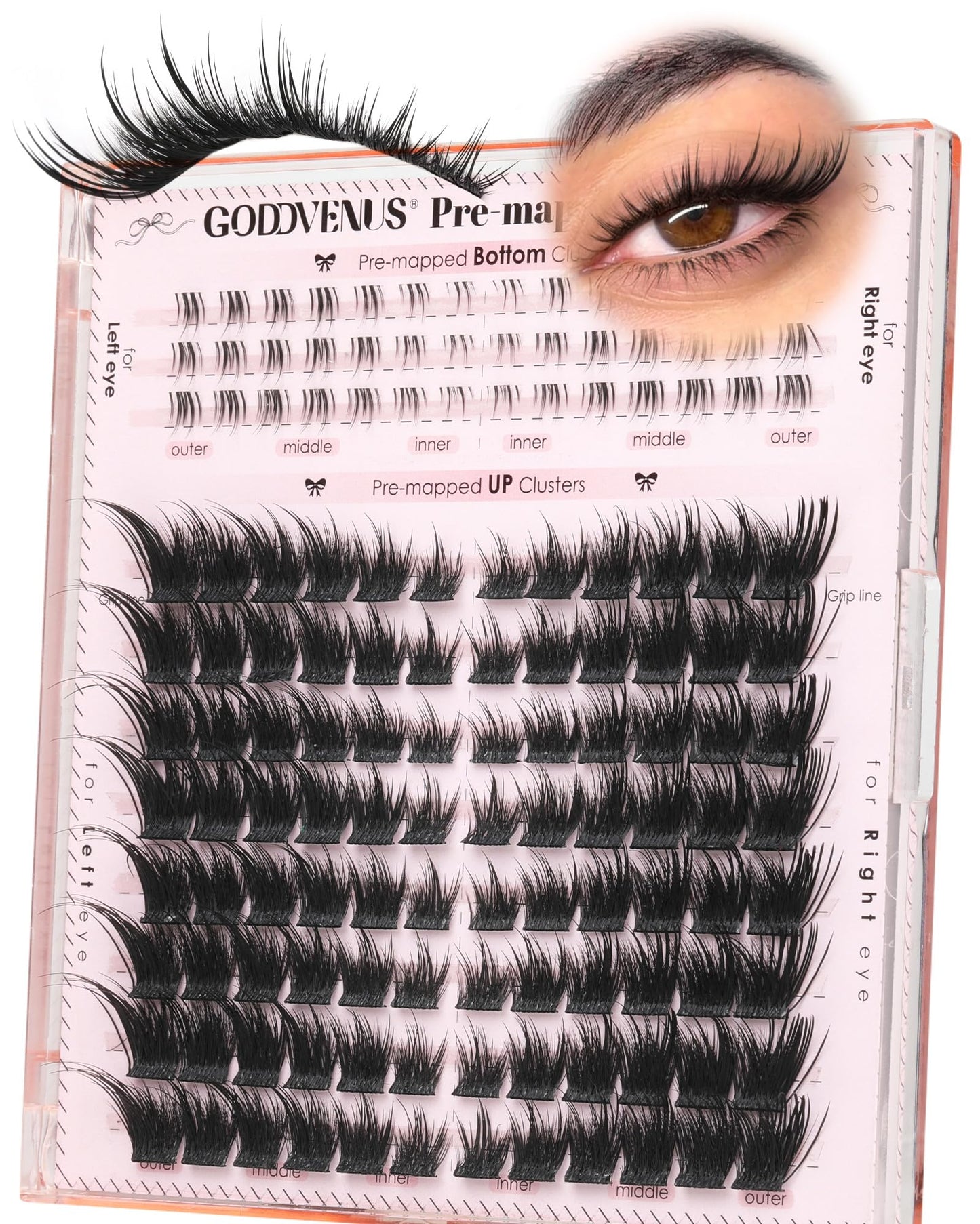 Goddvenus Pre-made Spikes Lash Clusters Wispy Manga Eyelash Clusters