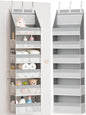 Criusia Over the Door Organizer, Heavy-Duty 6-Shelf Hanging Storage with 13 Mesh Pockets, 55lbs Capacity Behind the Door Storage for Nursery, Bathroom, Bedroom, and Dorm, White