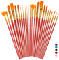 Soucolor Acrylic Paint Brushes Set, 20 Pcs Pointed Tip Artist Paintbrushes