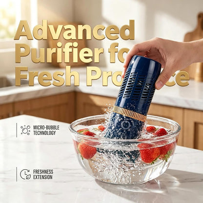 Vegetable Fruit Cleaner Machine, Portable Waterproof Purifier Device Blue