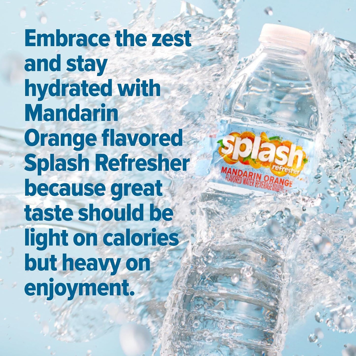 SPLASH REFRESHER Flavored Water Bottles, Mandarin Orange - 6 Pack