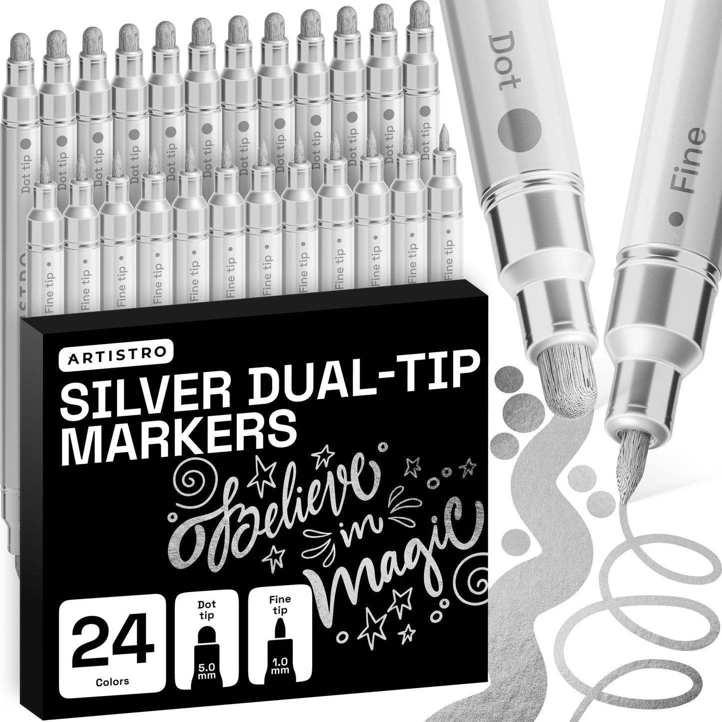 ARTISTRO Dual-Tip Acrylic Paint Marker Pens - Set of 36