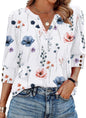 WIHOLL 3/4 Length Sleeve Womens Tops with Button Cuffs Dressy Casual V Neck Summer Outfits Early Fall Fashion Spring Clothes