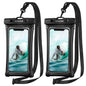 CACOE Floatable Waterproof Phone Pouch 2 Pack Up to 7.0",White+Blue