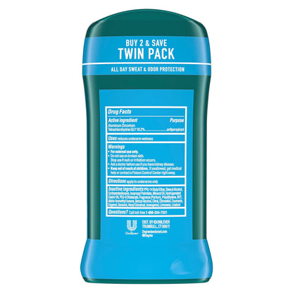 Degree Men Original Antiperspirant Cool Rush Twin Pack Sweat 2 Pack 2.7 oz