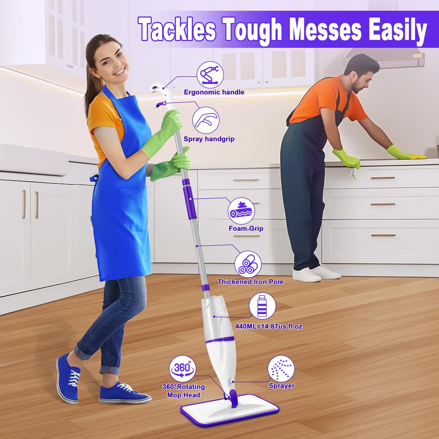 Microfiber Spray Mops for Floors Cleaning: Wet Dry Mop Hardwood Floor Mops