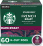 Starbucks K-Cup Coffee Pods, Dark Roast Hot or Iced Coffee, French Roast, 96 Keurig Pods