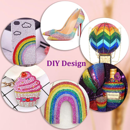 Rainbow Flatback Rhinestones for Crafting and 3PCS B7000 Glue (Set 1), 2 Boxes of 4500 PCS Resin Rhinestones Gems Charms for Bedazzling DIY Crafts Tumblers Shoes Fabric Clothing Nail Art