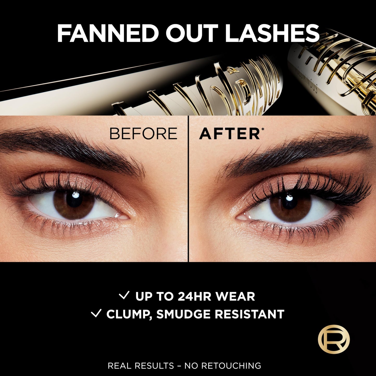 L'Oreal Paris Voluminous Panorama Chromatic Mascara, Volumizing and Lengthening Brown Mascara, Longwear, Smudge-Resistant and Washable, 705 Brown Leather