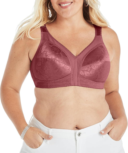 Playtex Women's Wireless Bra, 18 Hour Plus-Size Bras Available, Full Coverage, Smoothing, 4693, Single or 2-Pack