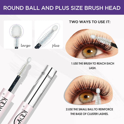 GAQQI Lash Cluster Glue, Waterproof Bond and Seal Lash Glue, Black - 2PCS