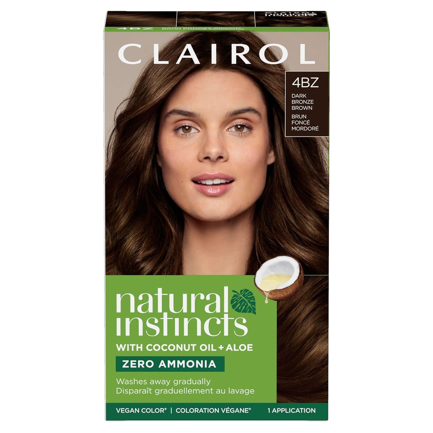 Clairol Natural Instincts Demi-Permanent Hair Dye, 4 Dark Brown | 1 Pack