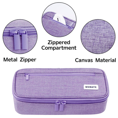 WEMATE Pencil Case, Large Storage Organizer, Makeup Bag, Teacher Must - have, Big Pencil Pouch, Marker Case for College