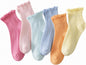 Hstyle 6 Pairs of Ruffle Socks Women, Cute Ruffle Ankle Socks