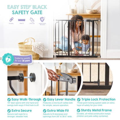 Regalo Safety 29"-38.5" Easy Step Baby Gate, Bottom of Stairs & Doorways