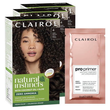 Clairol Natural Instincts Demi-Permanent Hair Dye, 4 Dark Brown | 1 Pack