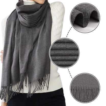 RIIQIICHY Women's Fringe Shawl Wrap Pashmina Scarf for Wedding Evening