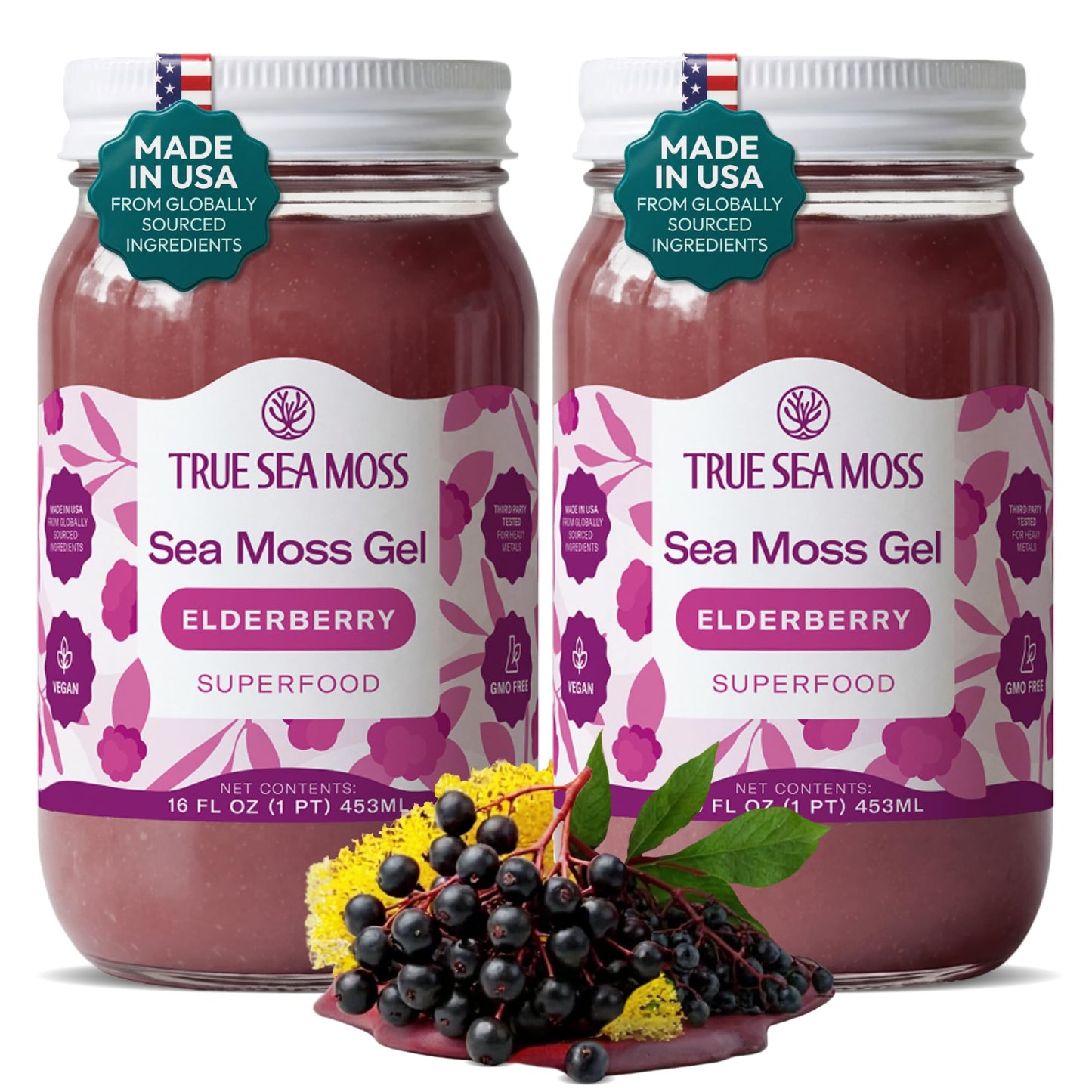 TrueSeaMoss Sea Moss Gel – Made in USA – Wildcrafted Seamoss, Fruits & Jarred Vegetables – Mango, Pack of 3 (Labels may Vary)