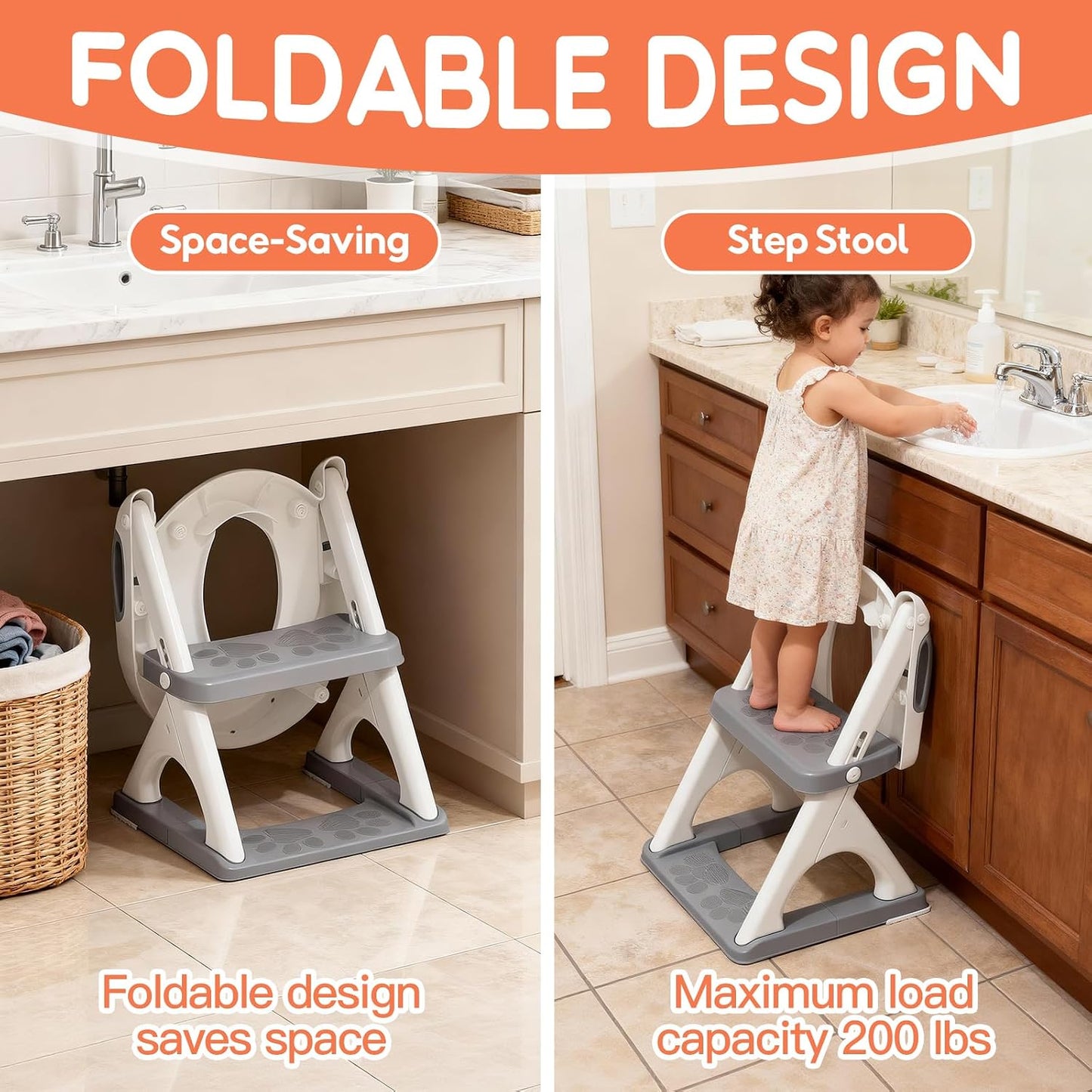 Potty Training Toilet for Toddlers, 2-in-1 Potty Training seat, Anti-Slip