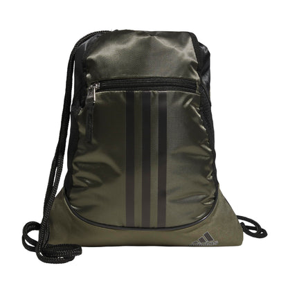 adidas Alliance Sackpack – Drawstring Backpack for Sports, Small Gym Bag, Preloved Teal Green/Black/3, OSFA