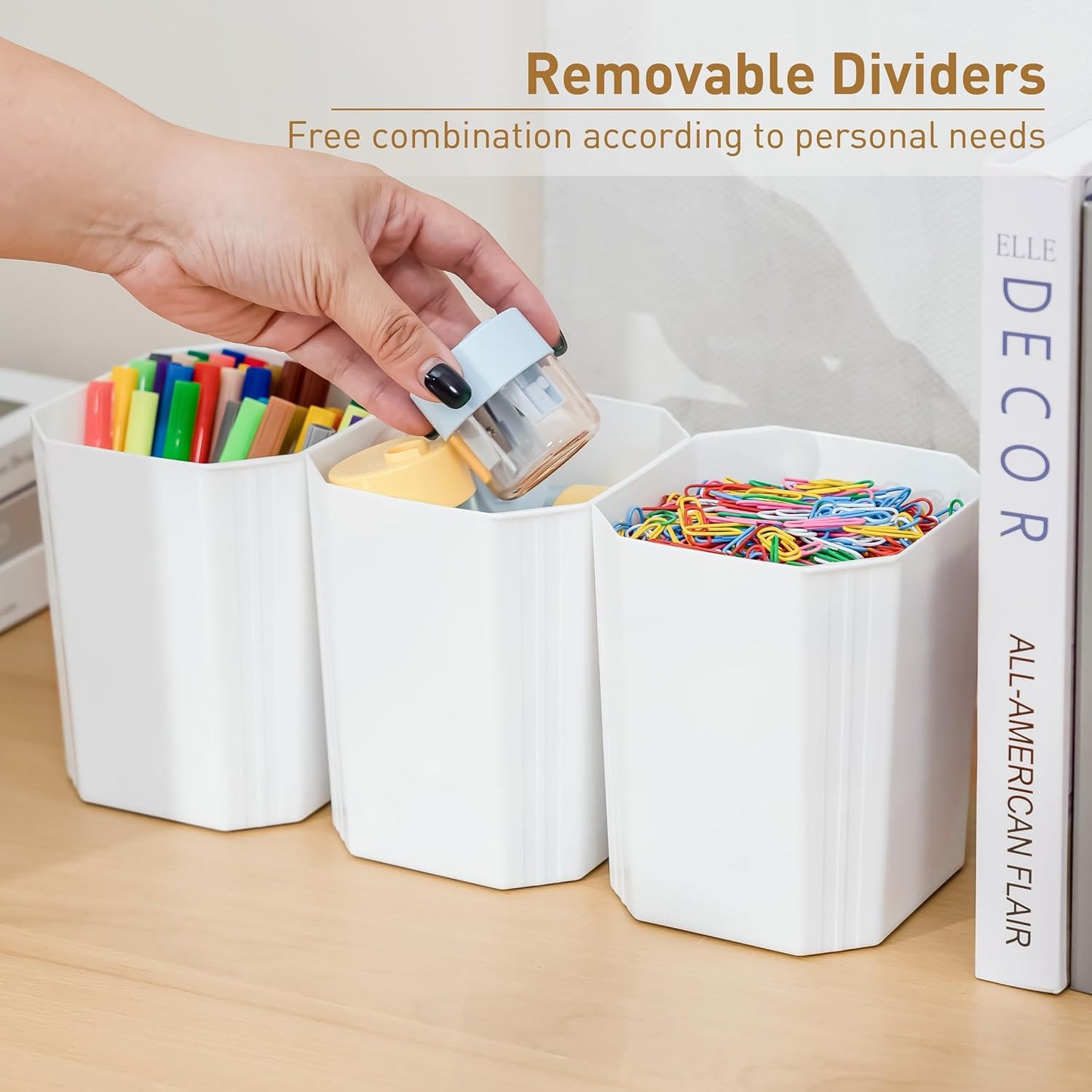Citylife 6Qt 4Packs Clear Craft Organizers and Storage BOX, Sensory Bins