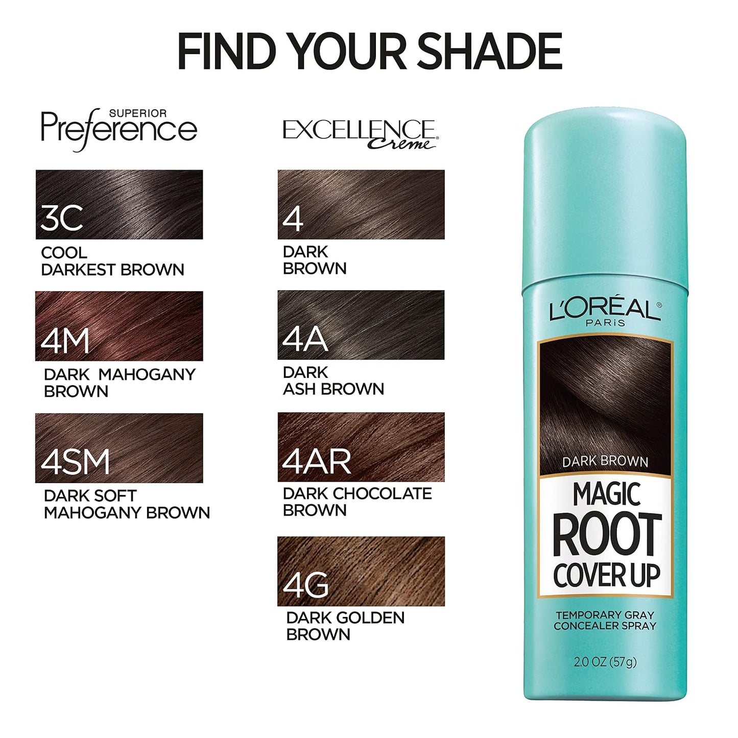L'Oreal Paris Magic Root Cover Up Gray Hair Spray, 100% Gray Hair Coverage with Buildable, Lightweight, Transfer-Resistant, and Temporary Formula, Ammonia-Free, Dark Blonde, 2 oz (1 Count)