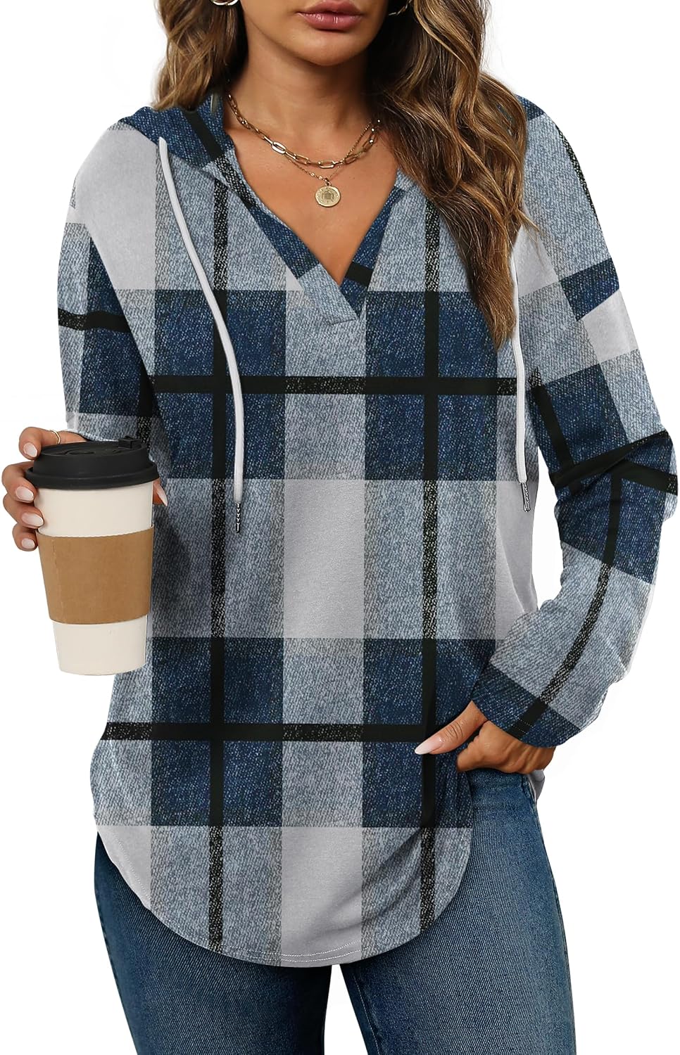 Bofell Womens Fashion Tops Hoodies for Women Pullover Oversized Sweatshirts Long SLeeve Shirts Loose Fit